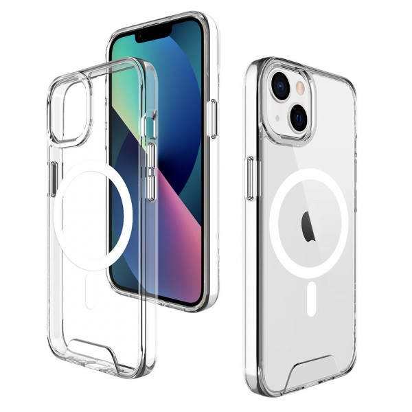 for iPhone 13 Clear Case Compatible with Magsafe- Space Magnetic for iPhone 13 Clear Case Compatible with Magsafe- Space Magnetic