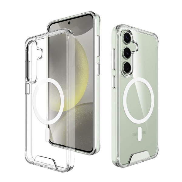 for Samsung Galaxy S24 FE Clear Case Compatible with Magsafe- Space Magnetic for Samsung Galaxy S24 FE Clear Case Compatible with Magsafe- Space Magnetic
