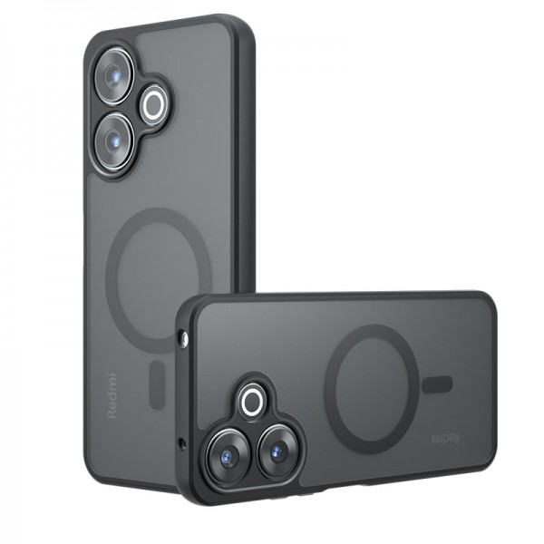 for Xiaomi Redmi Note 13R Black Case Compatible with Magsafe- Kika Magnetic for Xiaomi Redmi Note 13R Black Case Compatible with Magsafe- Kika Magnetic